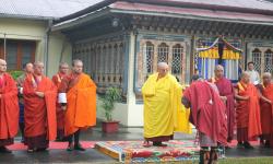 His the Holiness Trulku Jigme Choeda in Samtse for Moelam Chhenmo, 2016
